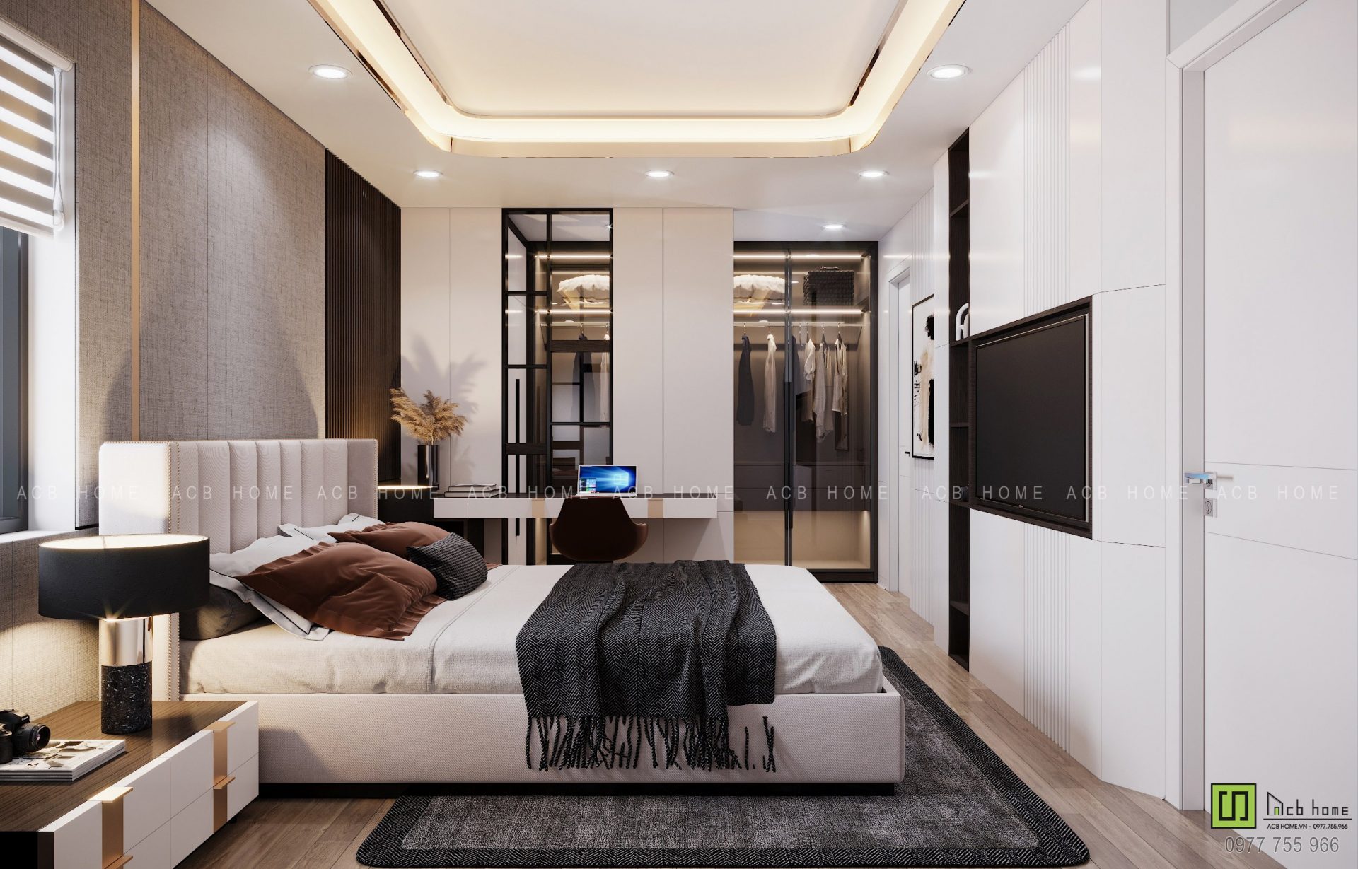 Thiết kế nội thất phòng ngủ nhà phố luxury